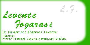 levente fogarasi business card